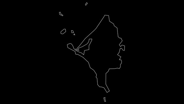 Petite Terre commune map of Mayotte outline animation
