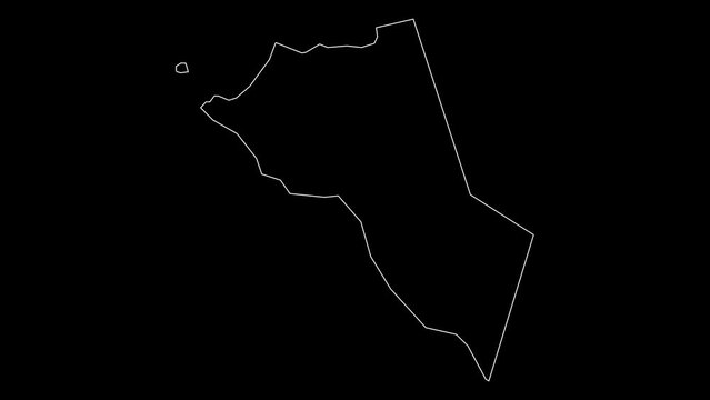 Sada canton map of Mayotte outline animation