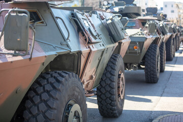 Fototapeta premium M1117 Guardian Armored Security Vehicle ASV, Military parade. War weapon, close up.