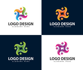 The social humanity colourful logo design modern logo designs