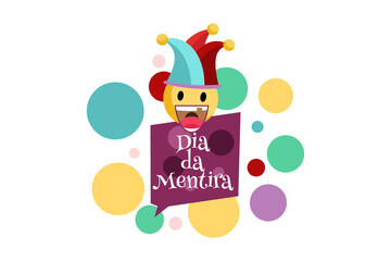 Translation: April fool's day. vector illustration. Suitable for greeting card, poster and banner.