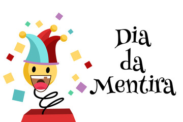 Translation: April fool's day. vector illustration. Suitable for greeting card, poster and banner.