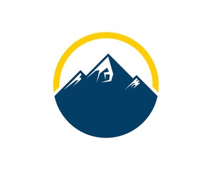 Circle shape with mountain inside