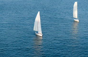 Obraz premium Sailboats in the sea background
