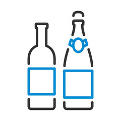 Icon Of Wine And Champagne Bottles