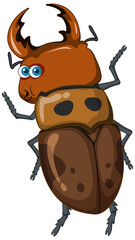 A beetle cartoon character isolated