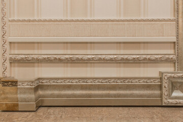 Skirting board material for interior vintage design retro of the corners of the flooring baseboard of the house © Andrey