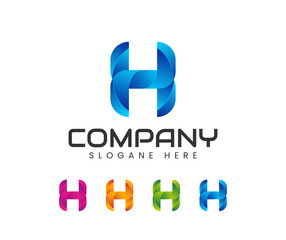 Modern letter h logo design. 3d letter modern and creative design