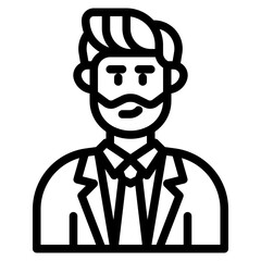 businessman outline style icon