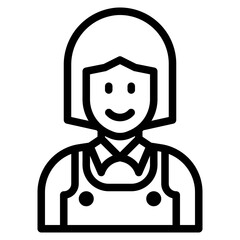 maid outline style icon