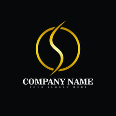 Obraz premium Simple and minimal letter s logo design Premium Vector