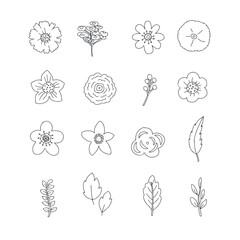 
Collection of vector doodle to create an individual design. Twigs, daisy, flower, flowering trees, leaves. Botanical set for creating templates, postcard, poster, business card.Delicate spring shade