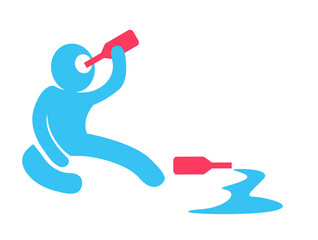 Drunken symbol Drunk Man silhouette Icon