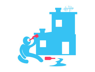 Drunken symbol Drunk Man silhouette Icon