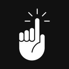 Obraz premium Hand touch icon on grey background