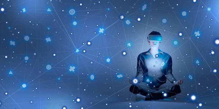 Metaverse Avatars VR Glasses Social Networking Events Party World EventsMetaverse 3D Illustrations