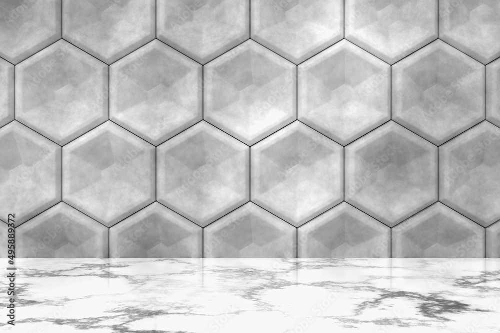Wall mural product display design with cement texture. 3d rendering.