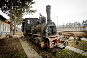 Fototapeta na wymiar Sibiu Steam Engines Museum, old locomotives museum in Sibiu, Ramania