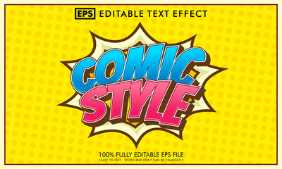 Comic pop art editable text effect