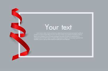 Frame and border of Red ribbon, template elements use for aniversary card , presentation or celebrate card ,Vector design