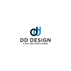 initial letter dd logo design