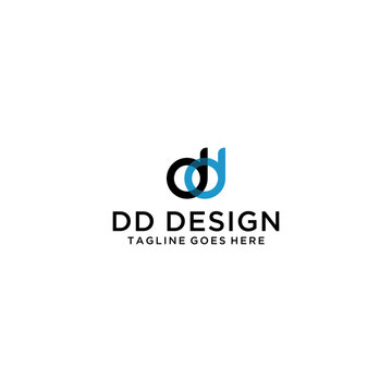 initial letter dd logo design