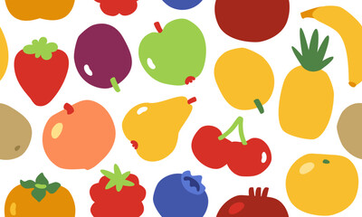 Fruit and berries seamless pattern