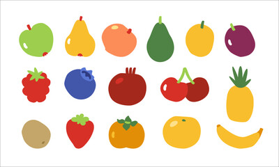Fruits and berries set