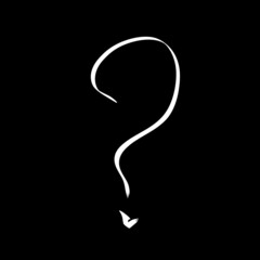 A drawn question mark. Question symbol. Hand-drawn interrogation icons or a sketch for questions. Illustration with doodles.