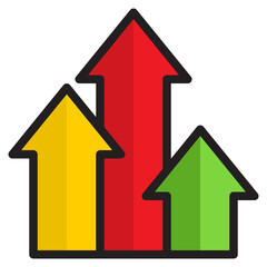 Fototapeta premium arrow color line style icon