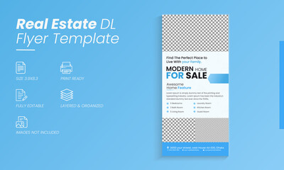 modern design for Real Estate Rack Card & DL Flyer Template
