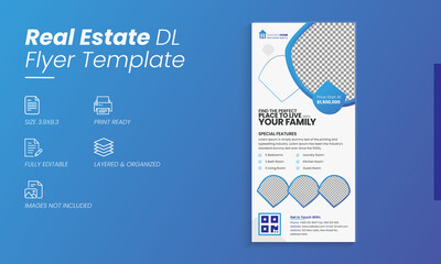 Creative Modern Real Estate Dl Flyer Rack Card design template