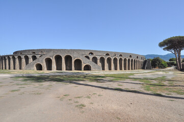 Amphitheatre ruins in Pompeii