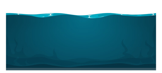 Obraz premium Deep sea seamless background. Cartoon ocean surface