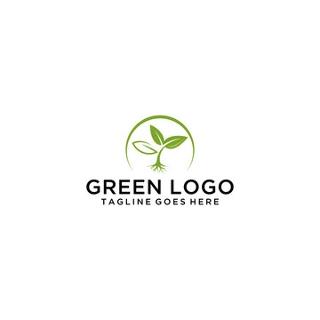 letter G in leaf nature logo sign design