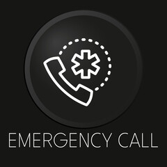 Obraz premium Emergency call minimal vector line icon on 3D button isolated on black background. Premium Vector.