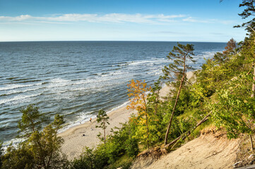 Fototapeta na wymiar View from the cliff at the Baltic Sea, Miedzyzdroje, Poland