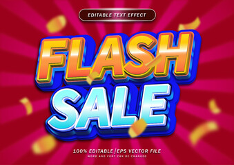 3d flash sale text effect. editable promotion banner and poster text.