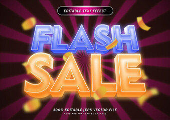 3d flash sale text effect. editable promotion banner and poster text.