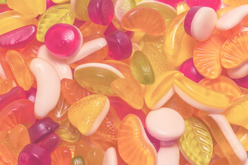 Assorted tasty gummy candies.
