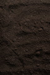 Black land for plant background. Top view.