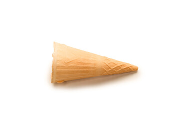 Waffle cone isolated on  white background.