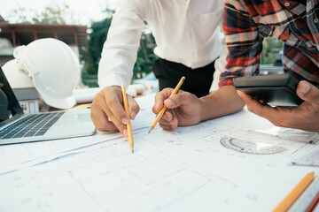 Engineer and architect working with new project.