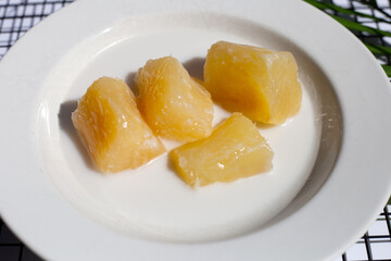 Tapioca in syrup with cocont milk
