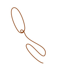 Cowboy rope lasso, vector doodle illustration. Western concept icon isolated on a white background.