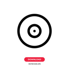Vinyl icon vector. Music sign