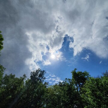 Overtaking Clouds In The Summer Sky