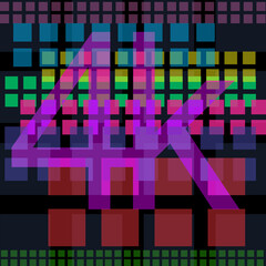 A color composition symbolizing a 4K video.