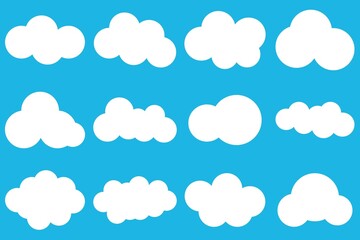 Clouds icon set. Vector illustration.