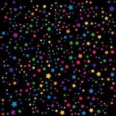 Fototapeta na wymiar Rainbow stars pattern on the black background. Vector illustration.